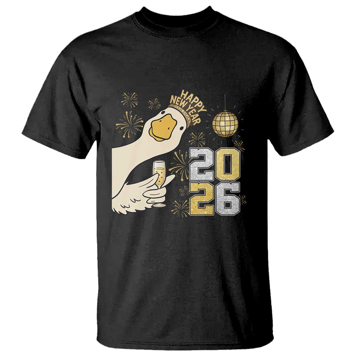 Funny New Years Eve Silly Goose 2026 T Shirt New Year Party TS11 Black Print Your Wear