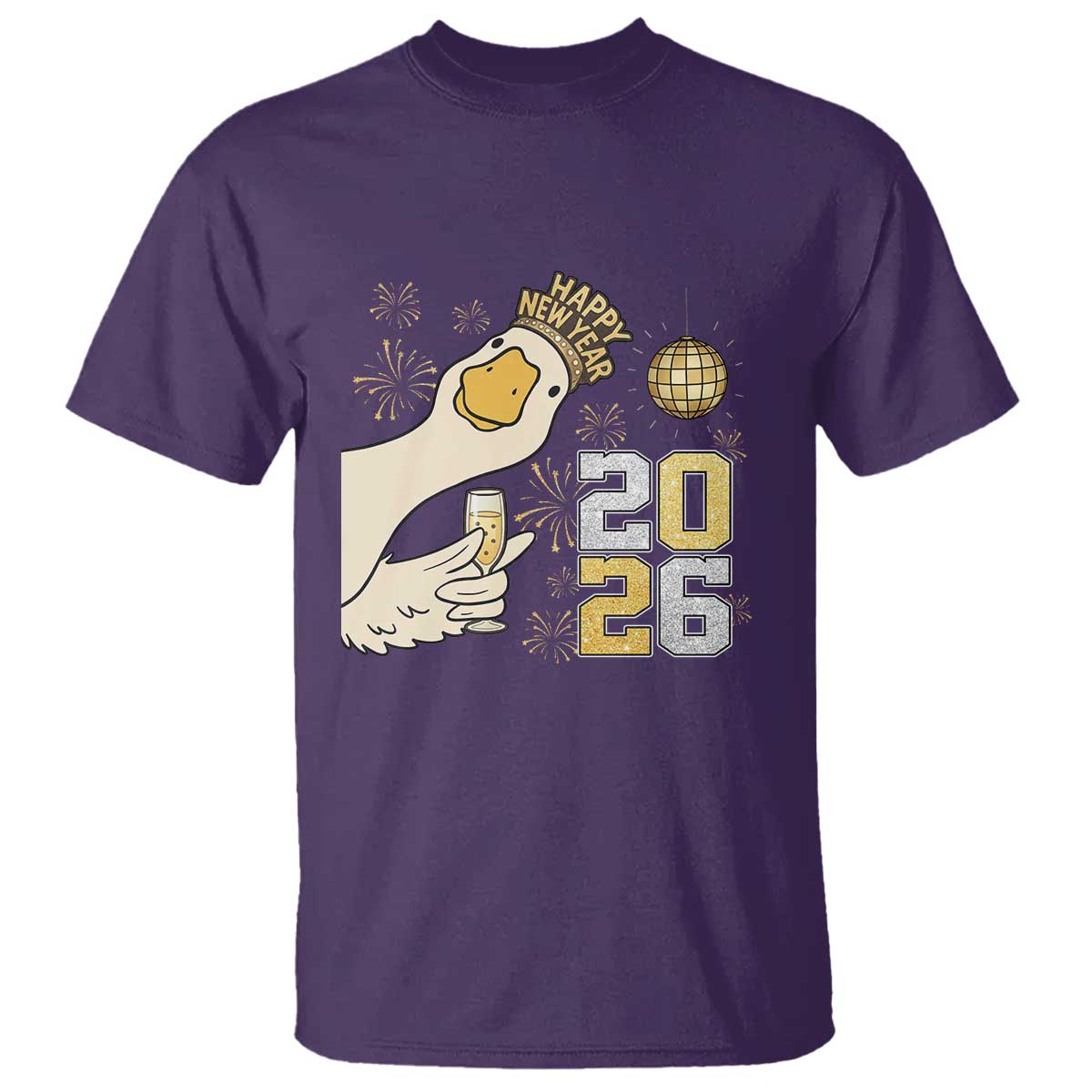 Funny New Years Eve Silly Goose 2026 T Shirt New Year Party TS11 Purple Print Your Wear