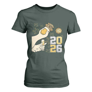 Funny New Years Eve Silly Goose 2026 T Shirt For Women New Year Party TS11 Dark Forest Green Print Your Wear