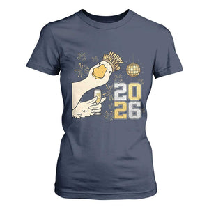 Funny New Years Eve Silly Goose 2026 T Shirt For Women New Year Party TS11 Navy Print Your Wear