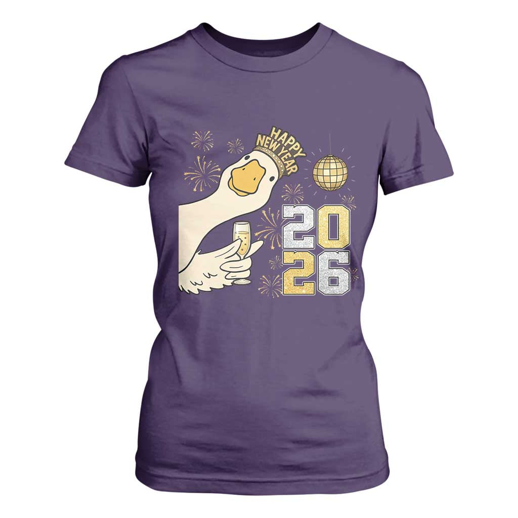 Funny New Years Eve Silly Goose 2026 T Shirt For Women New Year Party TS11 Purple Print Your Wear