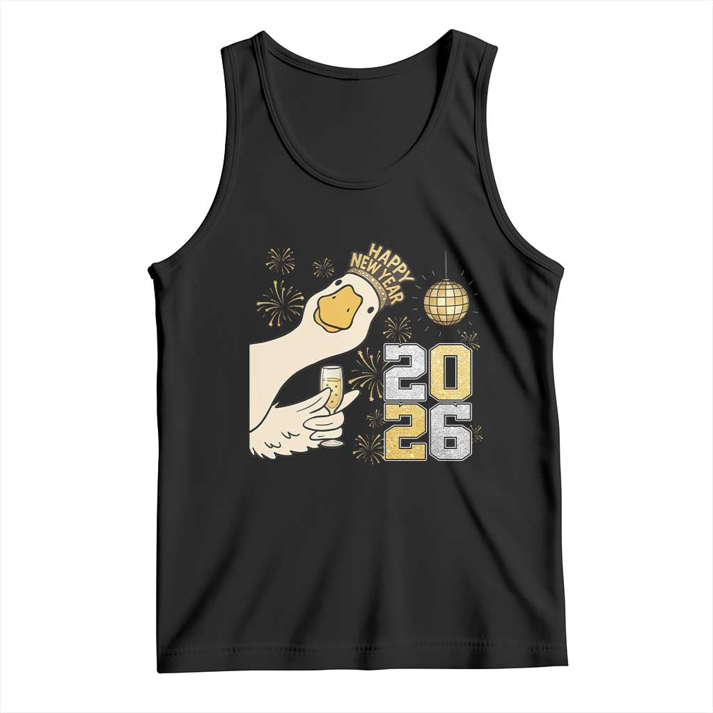 Funny New Years Eve Silly Goose 2026 Tank Top New Year Party TS11 Black Print Your Wear
