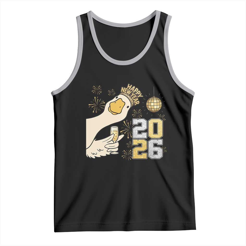Funny New Years Eve Silly Goose 2026 Tank Top New Year Party TS11 Black Athletic Heather Print Your Wear