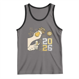 Funny New Years Eve Silly Goose 2026 Tank Top New Year Party TS11 Deep Heather Black Print Your Wear