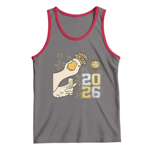 Funny New Years Eve Silly Goose 2026 Tank Top New Year Party TS11 Deep Heather Red Print Your Wear