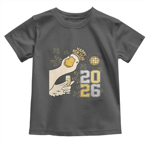 Funny New Years Eve Silly Goose 2026 Toddler T Shirt New Year Party TS11 Dark Heather Print Your Wear