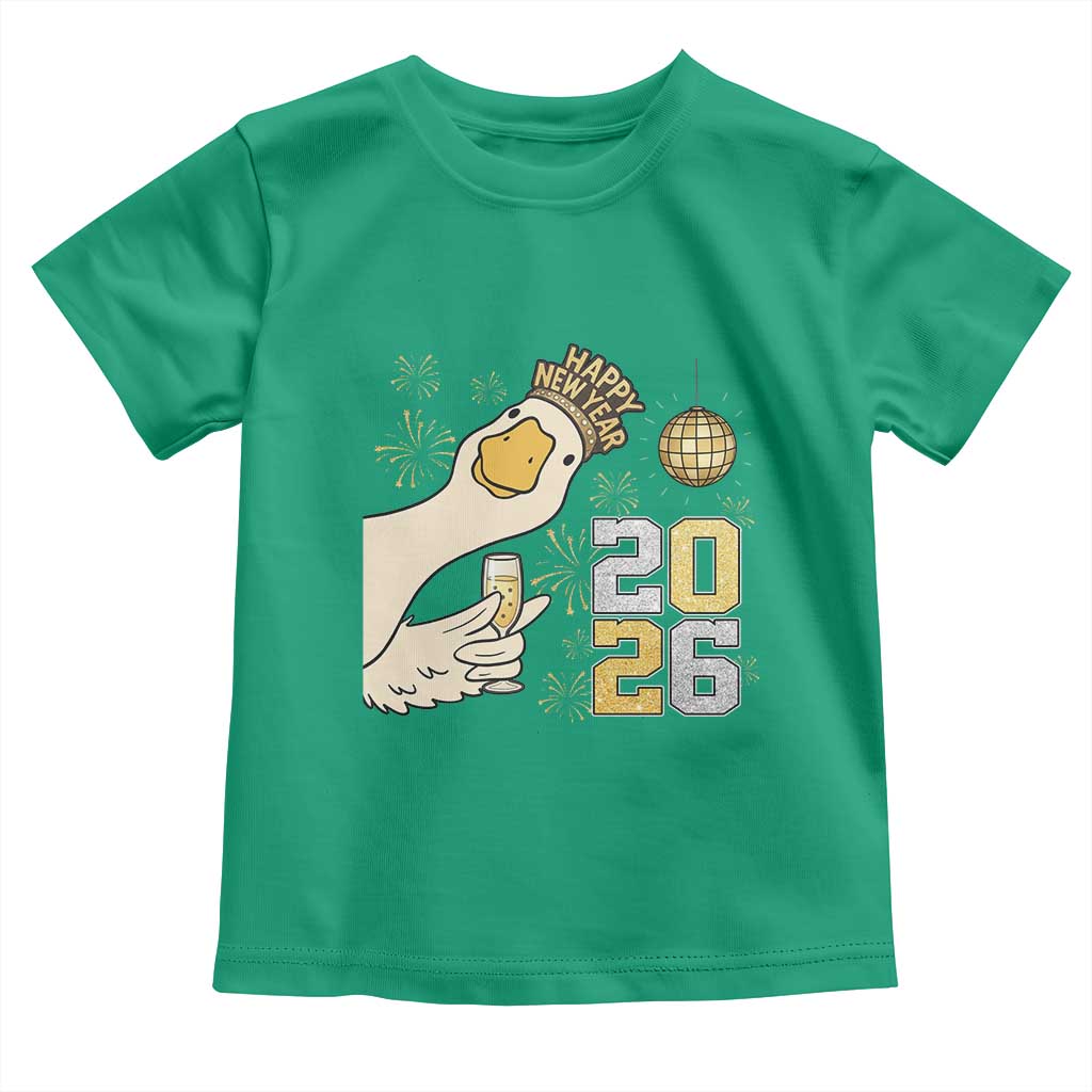Funny New Years Eve Silly Goose 2026 Toddler T Shirt New Year Party TS11 Irish Green Print Your Wear