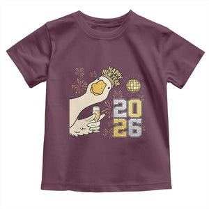 Funny New Years Eve Silly Goose 2026 Toddler T Shirt New Year Party TS11 Maroon Print Your Wear