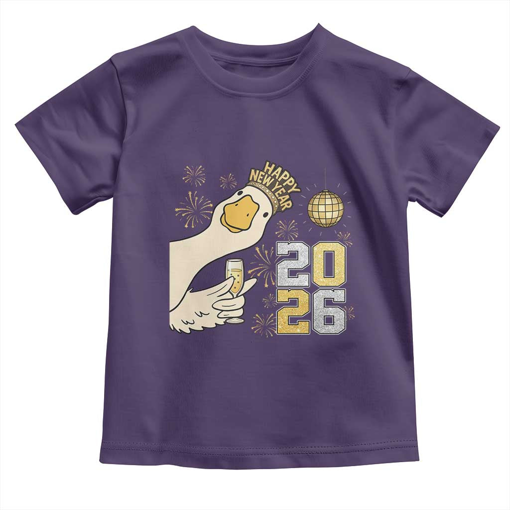 Funny New Years Eve Silly Goose 2026 Toddler T Shirt New Year Party TS11 Purple Print Your Wear