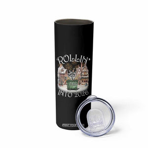Funny Raccoon Rollin Into 2026 Skinny Tumbler New Year Dumpster Fire Firework TS11 Print Your Wear