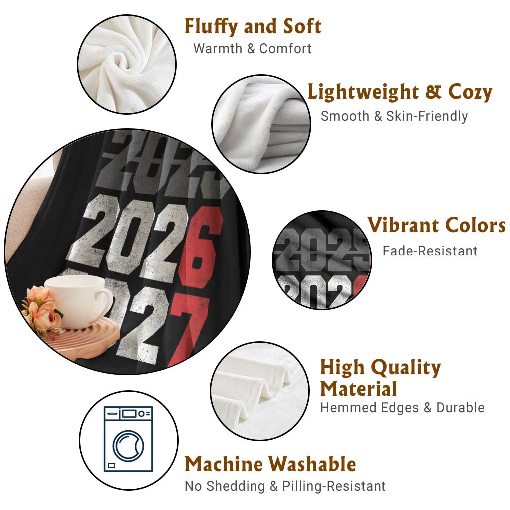 Funny 67 New Year Throw Blanket Happy New Year 2026 2027 Sports Jersey Number TS11 Print Your Wear