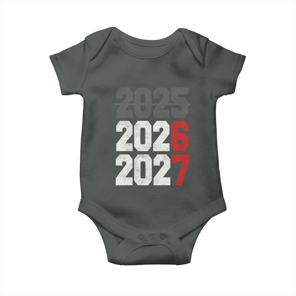 Funny 67 New Year Baby Onesie Happy New Year 2026 2027 Sports Jersey Number TS11 Dark Heather Print Your Wear