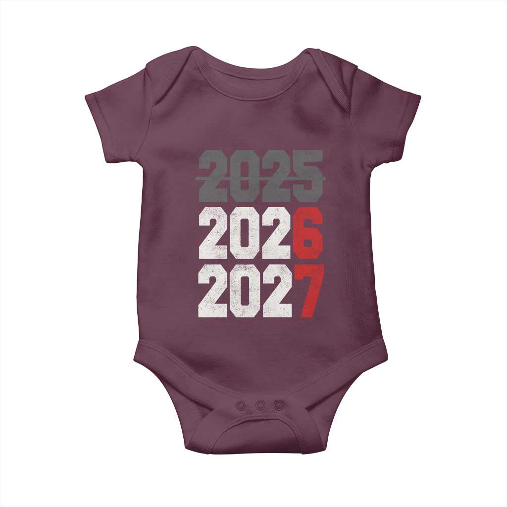 Funny 67 New Year Baby Onesie Happy New Year 2026 2027 Sports Jersey Number TS11 Maroon Print Your Wear