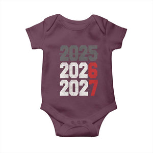 Funny 67 New Year Baby Onesie Happy New Year 2026 2027 Sports Jersey Number TS11 Maroon Print Your Wear