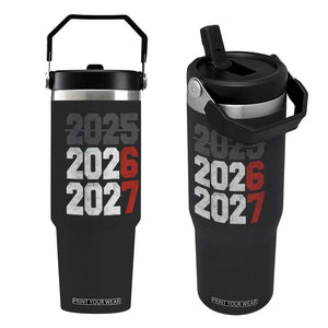 Funny 67 New Year Flip Straw Tumbler Happy New Year 2026 2027 Sports Jersey Number TS11 One Size: 30 oz Black Print Your Wear