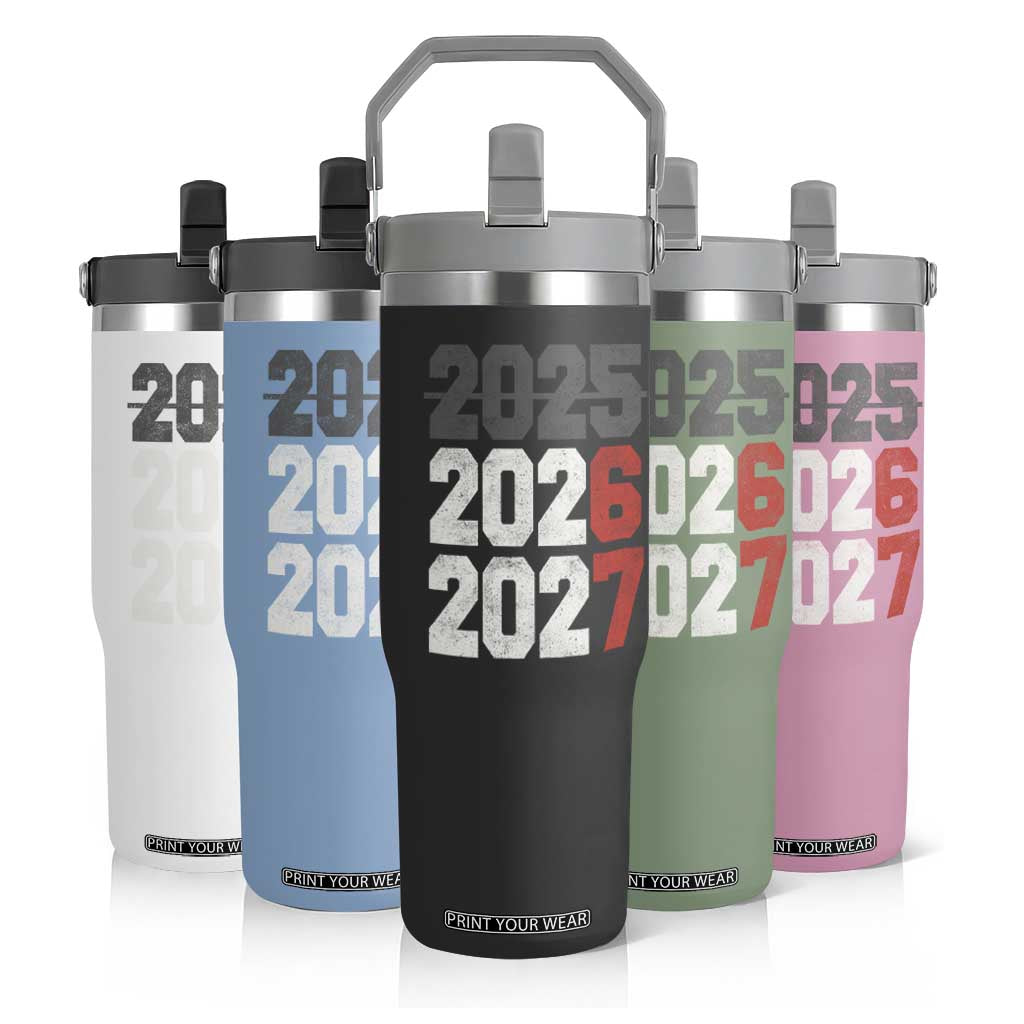 Funny 67 New Year Flip Straw Tumbler Happy New Year 2026 2027 Sports Jersey Number TS11 Print Your Wear