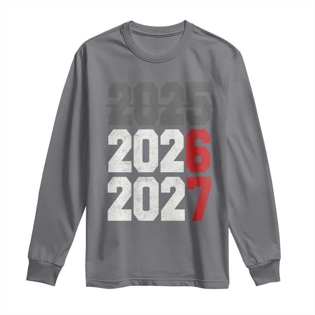 Funny 67 New Year Long Sleeve Shirt Happy New Year 2026 2027 Sports Jersey Number TS11 Charcoal Print Your Wear