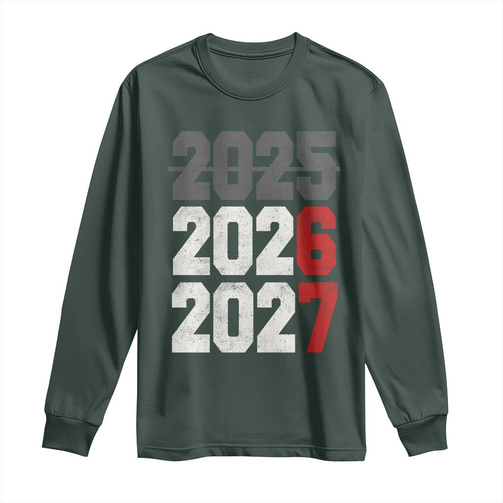 Funny 67 New Year Long Sleeve Shirt Happy New Year 2026 2027 Sports Jersey Number TS11 Dark Forest Green Print Your Wear