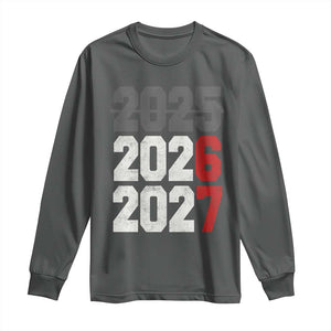 Funny 67 New Year Long Sleeve Shirt Happy New Year 2026 2027 Sports Jersey Number TS11 Dark Heather Print Your Wear