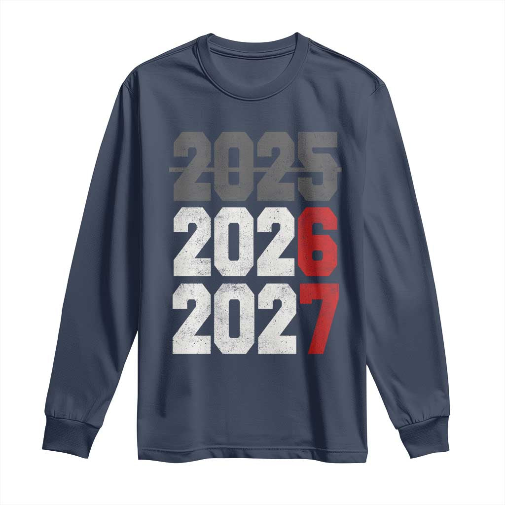 Funny 67 New Year Long Sleeve Shirt Happy New Year 2026 2027 Sports Jersey Number TS11 Navy Print Your Wear