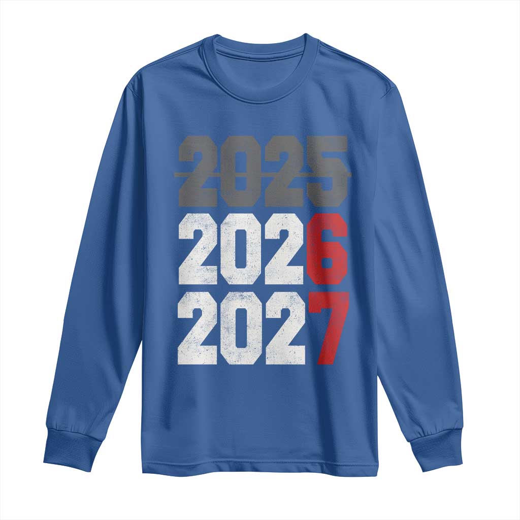 Funny 67 New Year Long Sleeve Shirt Happy New Year 2026 2027 Sports Jersey Number TS11 Royal Blue Print Your Wear