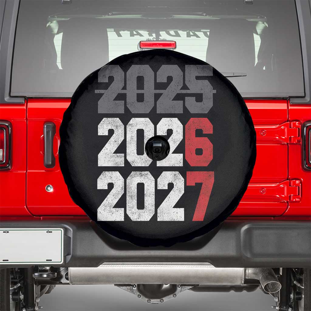 Funny 67 New Year Spare Tire Cover Happy New Year 2026 2027 Sports Jersey Number TS11 Black Print Your Wear