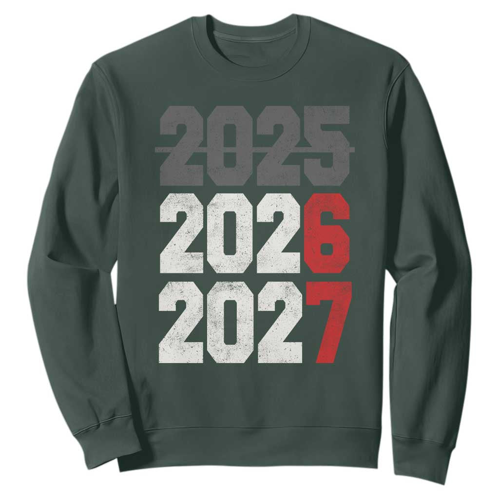 Funny 67 New Year Sweatshirt Happy New Year 2026 2027 Sports Jersey Number TS11 Dark Forest Green Print Your Wear