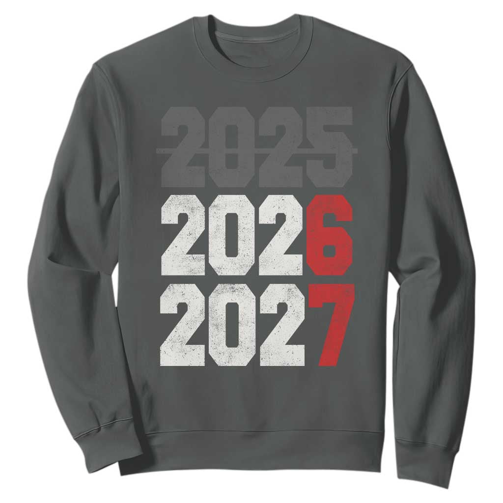 Funny 67 New Year Sweatshirt Happy New Year 2026 2027 Sports Jersey Number TS11 Dark Heather Print Your Wear