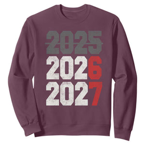 Funny 67 New Year Sweatshirt Happy New Year 2026 2027 Sports Jersey Number TS11 Maroon Print Your Wear
