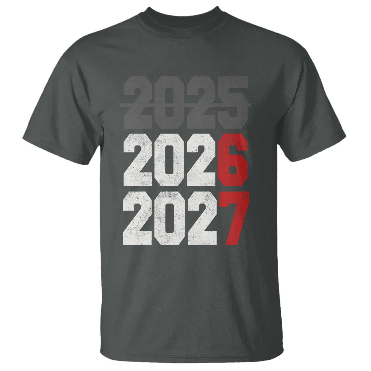 Funny 67 New Year T Shirt Happy New Year 2026 2027 Sports Jersey Number TS11 Dark Heather Print Your Wear