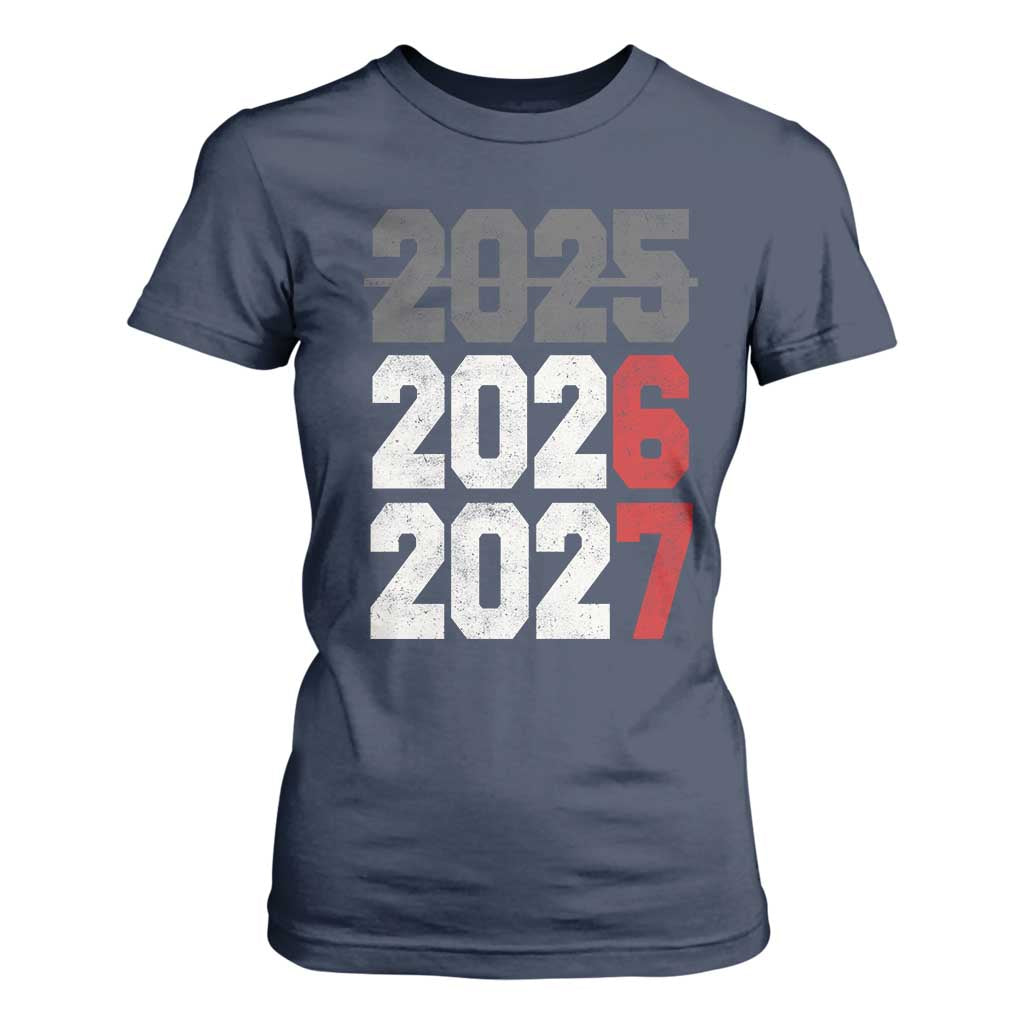 Funny 67 New Year T Shirt For Women Happy New Year 2026 2027 Sports Jersey Number TS11 Navy Print Your Wear