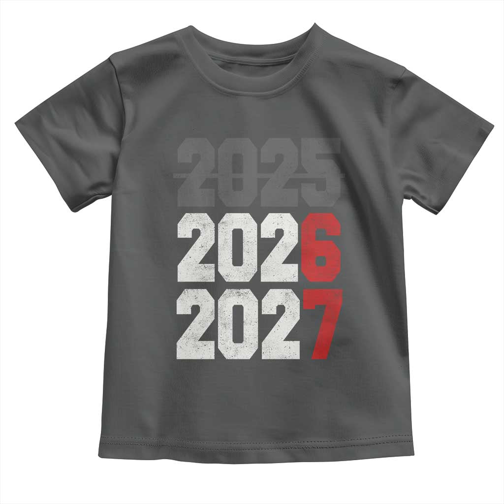 Funny 67 New Year Toddler T Shirt Happy New Year 2026 2027 Sports Jersey Number TS11 Dark Heather Print Your Wear