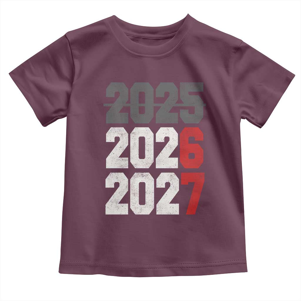 Funny 67 New Year Toddler T Shirt Happy New Year 2026 2027 Sports Jersey Number TS11 Maroon Print Your Wear
