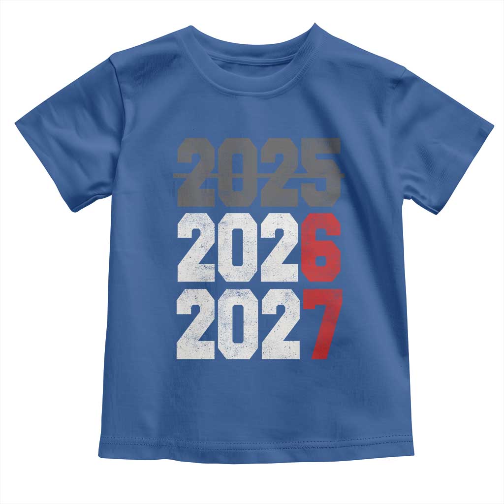 Funny 67 New Year Toddler T Shirt Happy New Year 2026 2027 Sports Jersey Number TS11 Royal Blue Print Your Wear