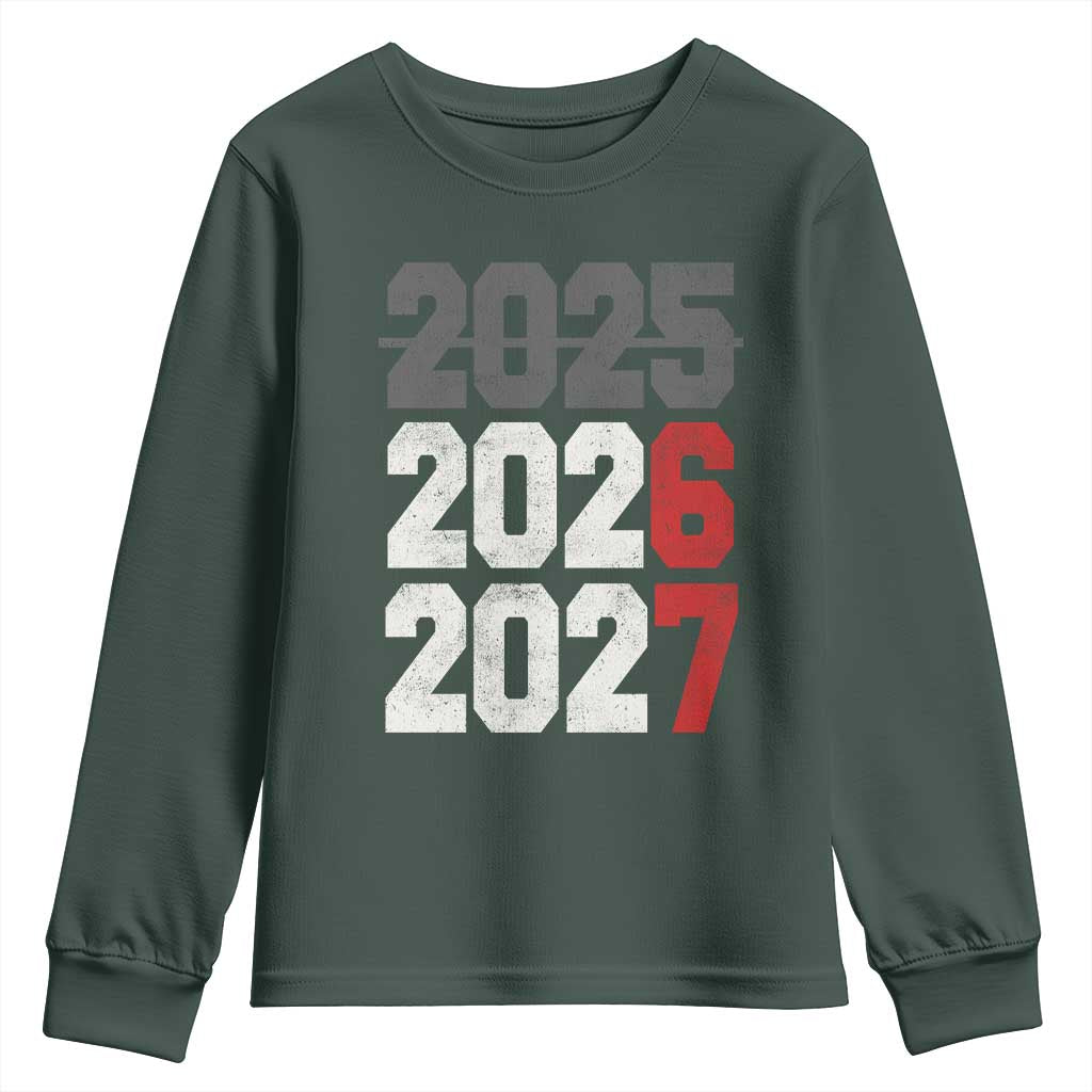 Funny 67 New Year Youth Sweatshirt Happy New Year 2026 2027 Sports Jersey Number TS11 Dark Forest Green Print Your Wear