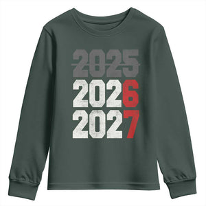 Funny 67 New Year Youth Sweatshirt Happy New Year 2026 2027 Sports Jersey Number TS11 Dark Forest Green Print Your Wear