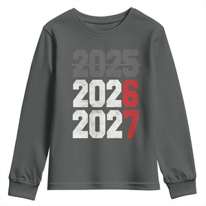 Funny 67 New Year Youth Sweatshirt Happy New Year 2026 2027 Sports Jersey Number TS11 Dark Heather Print Your Wear