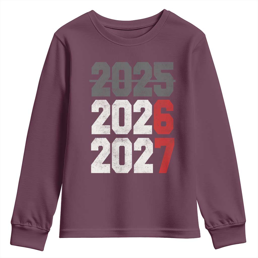 Funny 67 New Year Youth Sweatshirt Happy New Year 2026 2027 Sports Jersey Number TS11 Maroon Print Your Wear