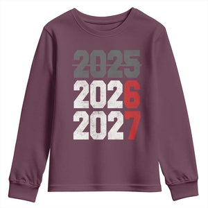 Funny 67 New Year Youth Sweatshirt Happy New Year 2026 2027 Sports Jersey Number TS11 Maroon Print Your Wear