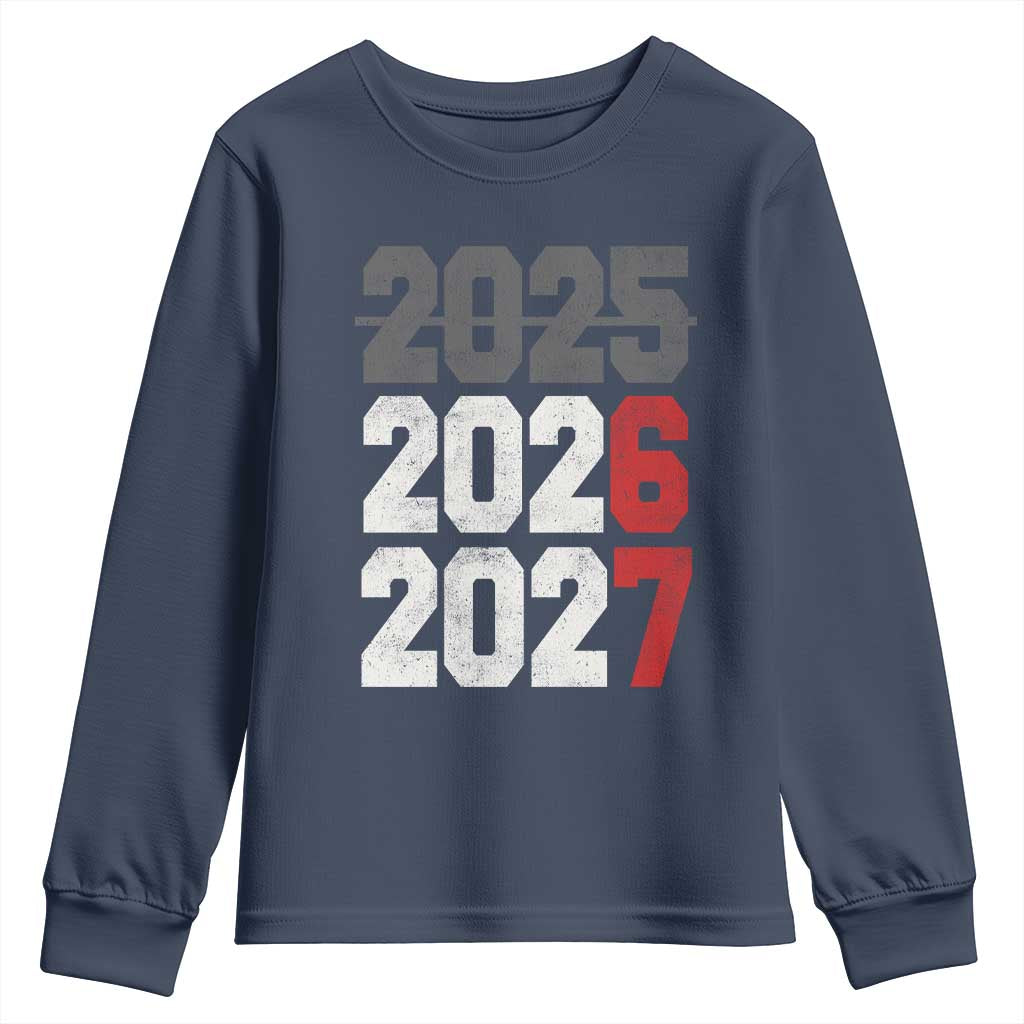Funny 67 New Year Youth Sweatshirt Happy New Year 2026 2027 Sports Jersey Number TS11 Navy Print Your Wear