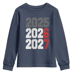 Funny 67 New Year Youth Sweatshirt Happy New Year 2026 2027 Sports Jersey Number TS11 Navy Print Your Wear
