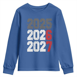 Funny 67 New Year Youth Sweatshirt Happy New Year 2026 2027 Sports Jersey Number TS11 Royal Blue Print Your Wear