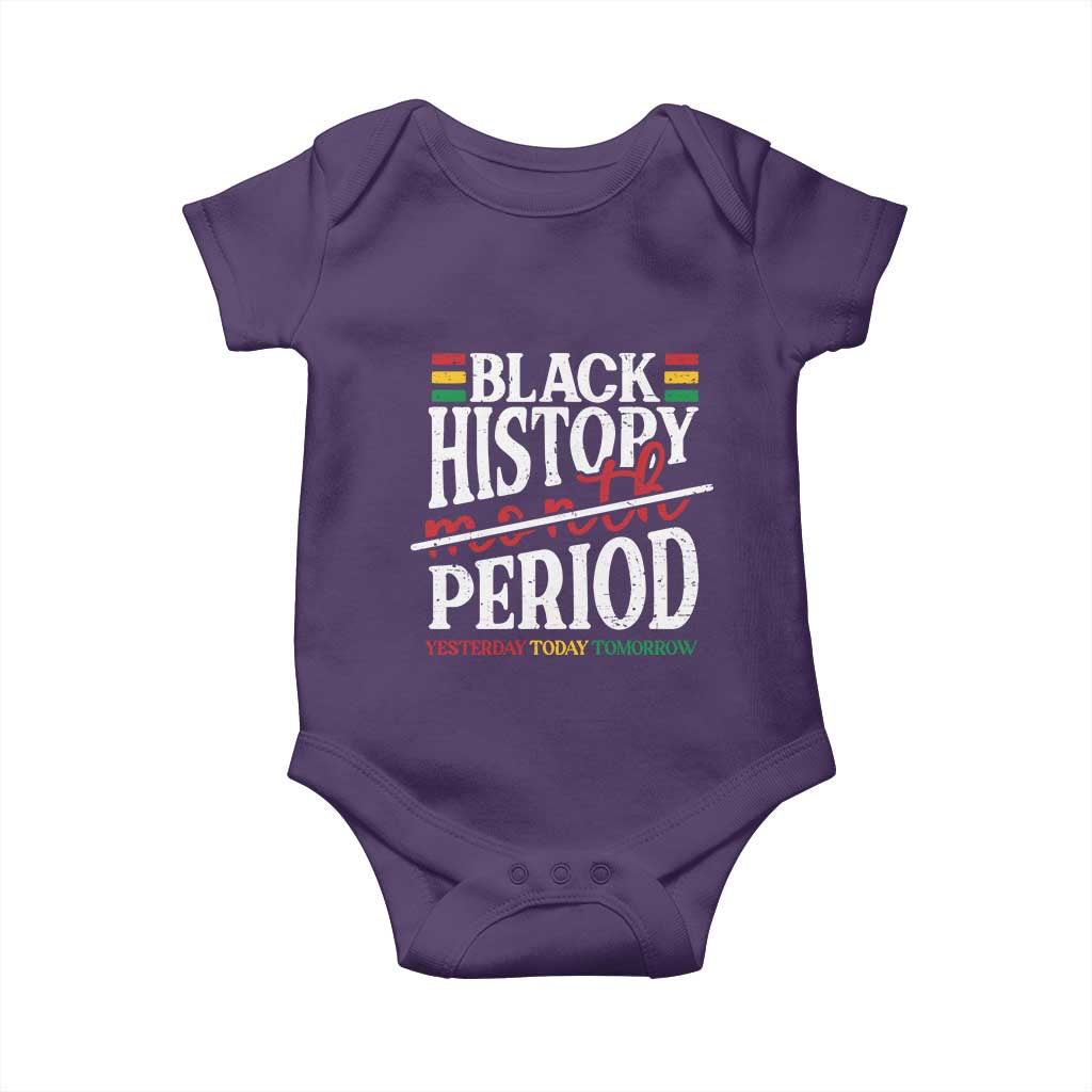 Funny Black History Period Yesterday Today Tomorrow Baby Onesie Pride African TS11 Purple Print Your Wear