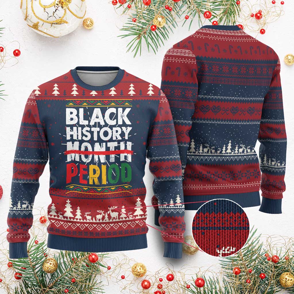 Funny Black History Period Ugly Christmas Sweater Pride African TS11 Burgundy Print Your Wear