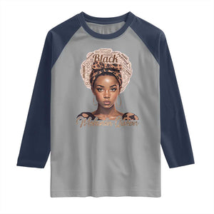 Melanin Queen Raglan Shirt Proud African American Black Pride TS11 Sport Gray Navy Print Your Wear