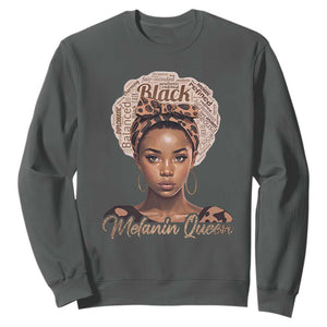 Melanin Queen Sweatshirt Proud African American Black Pride TS11 Dark Heather Print Your Wear