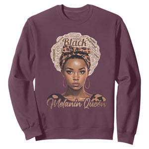 Melanin Queen Sweatshirt Proud African American Black Pride TS11 Maroon Print Your Wear