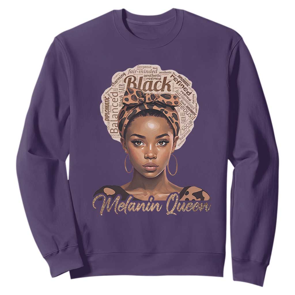 Melanin Queen Sweatshirt Proud African American Black Pride TS11 Purple Print Your Wear