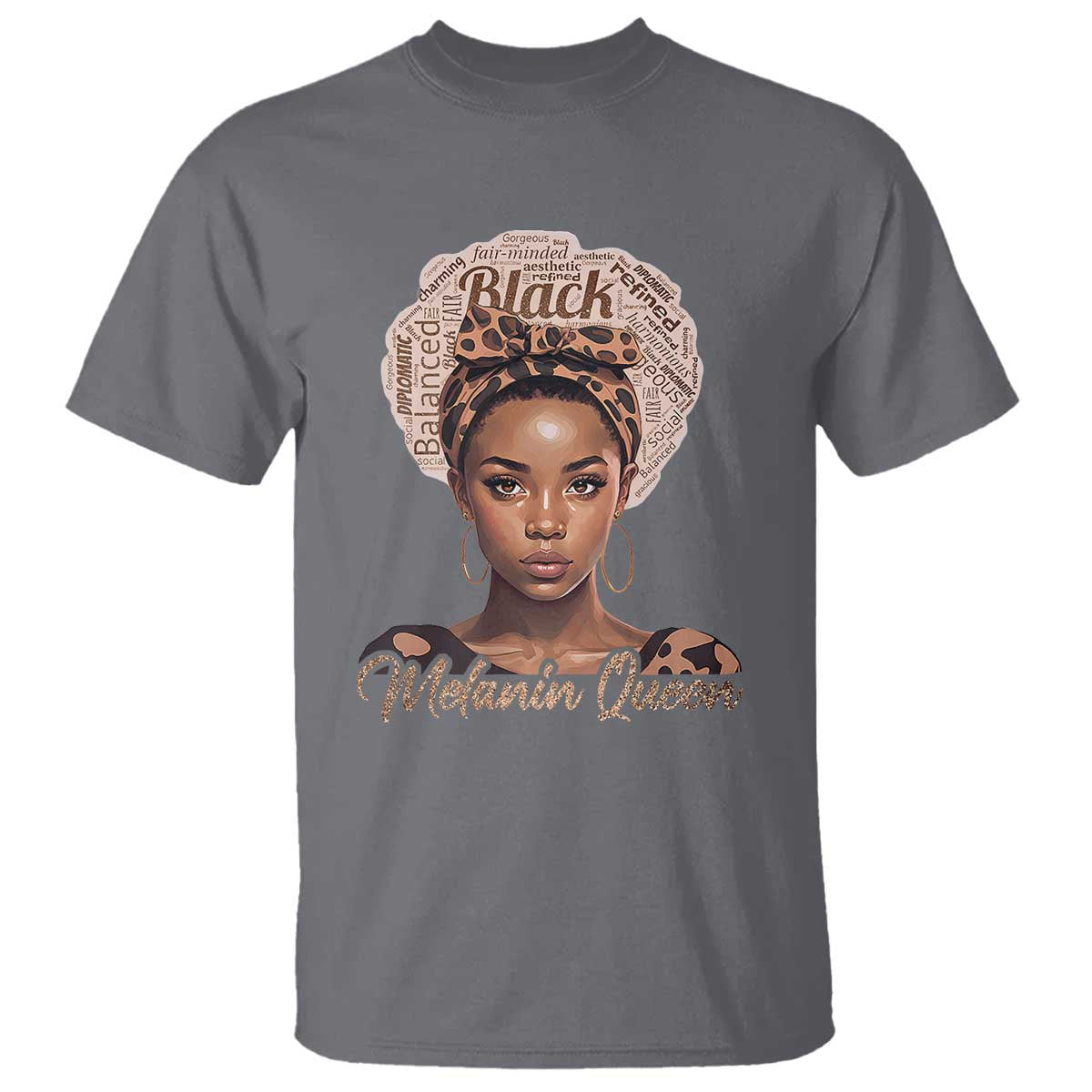 Melanin Queen T Shirt Proud African American Black Pride TS11 Charcoal Print Your Wear
