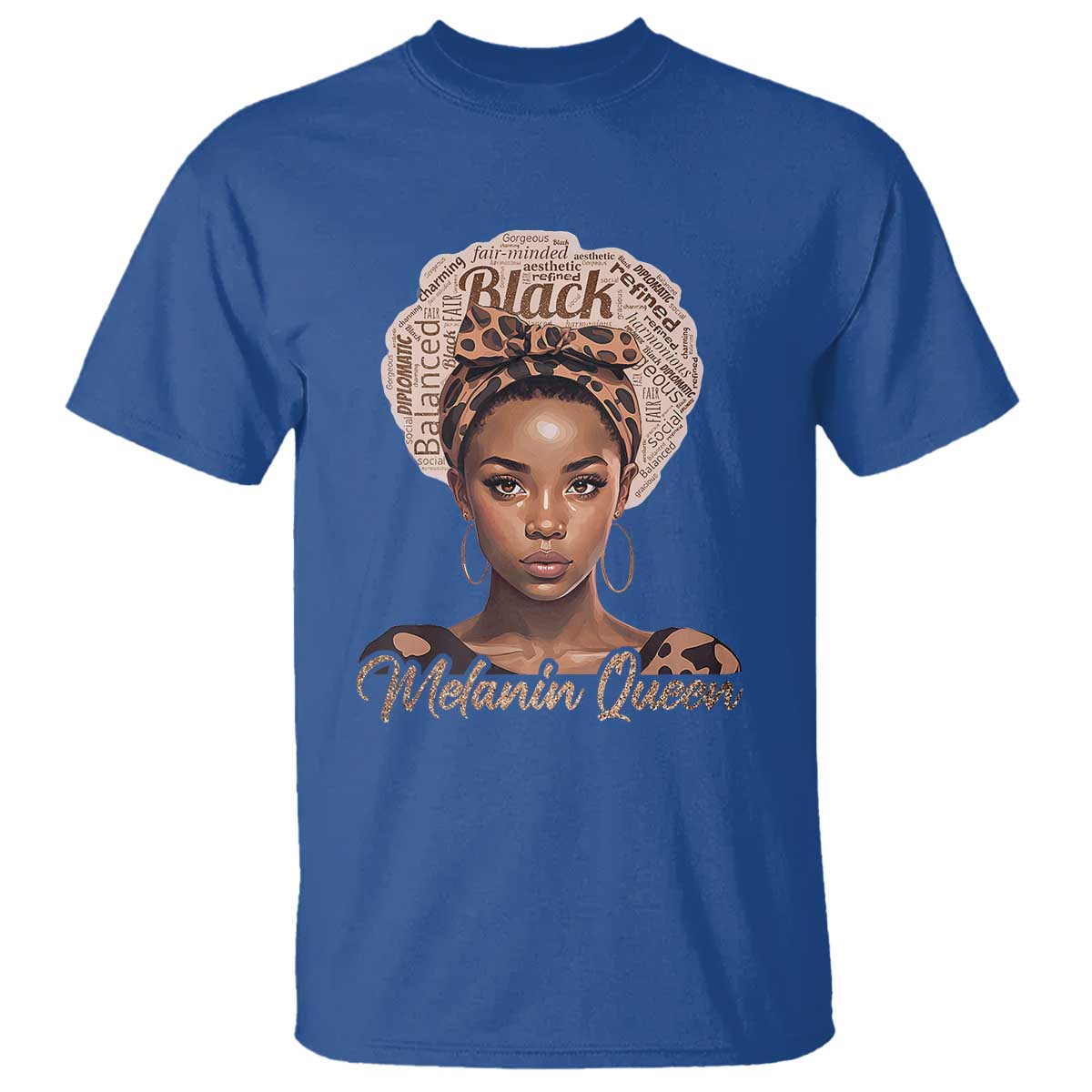 Melanin Queen T Shirt Proud African American Black Pride TS11 Royal Blue Print Your Wear